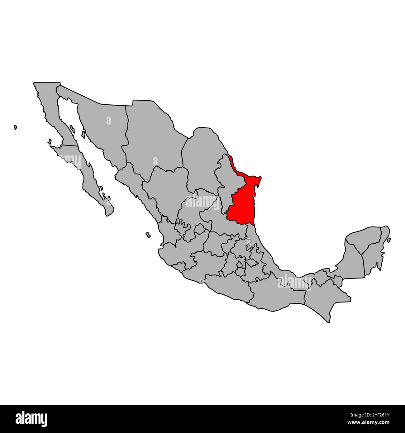 Tamaulipas of Mexico map shape, travel web concept icon vector