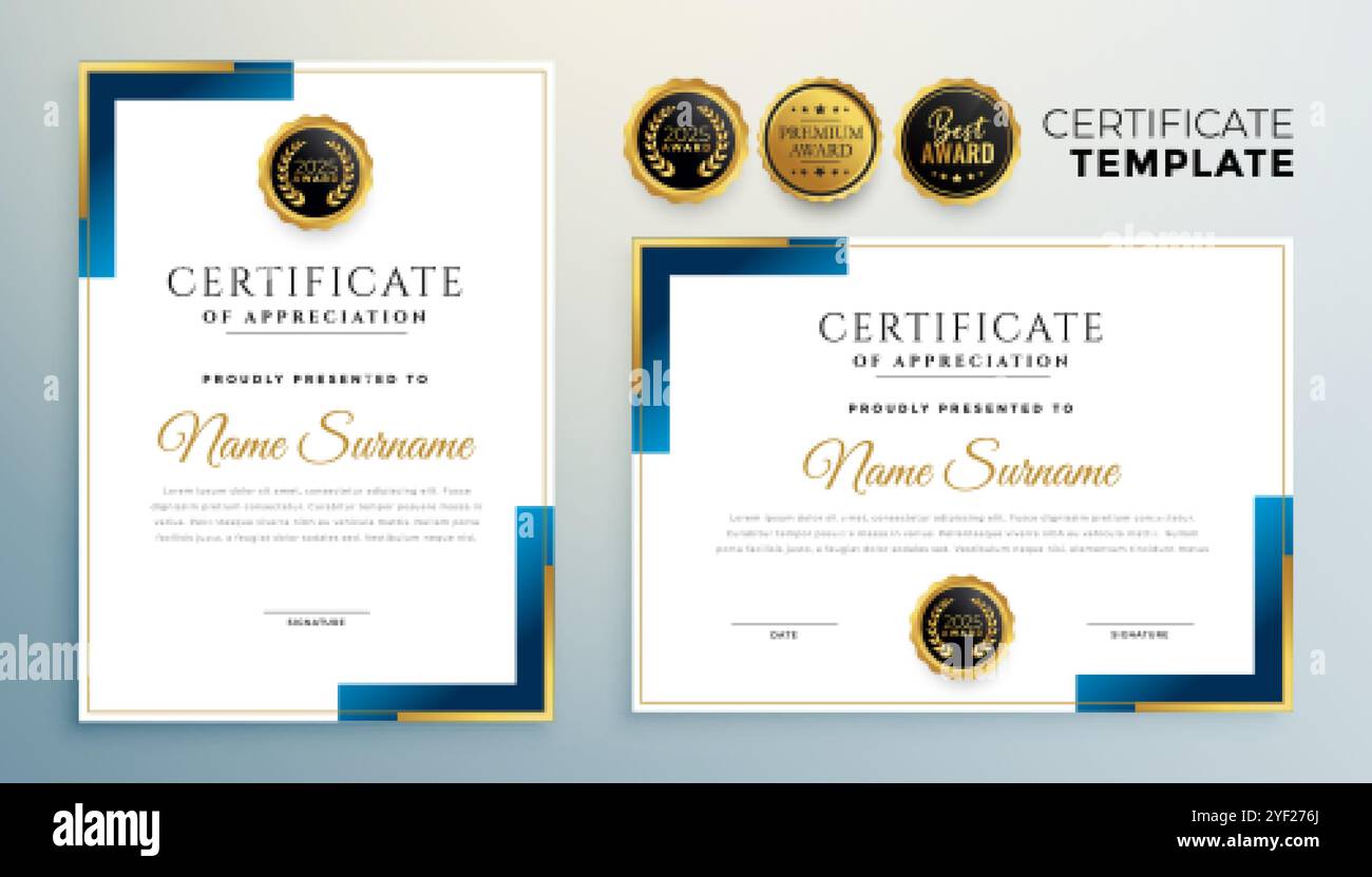 modern certificate template in geometric style design Stock Vector ...