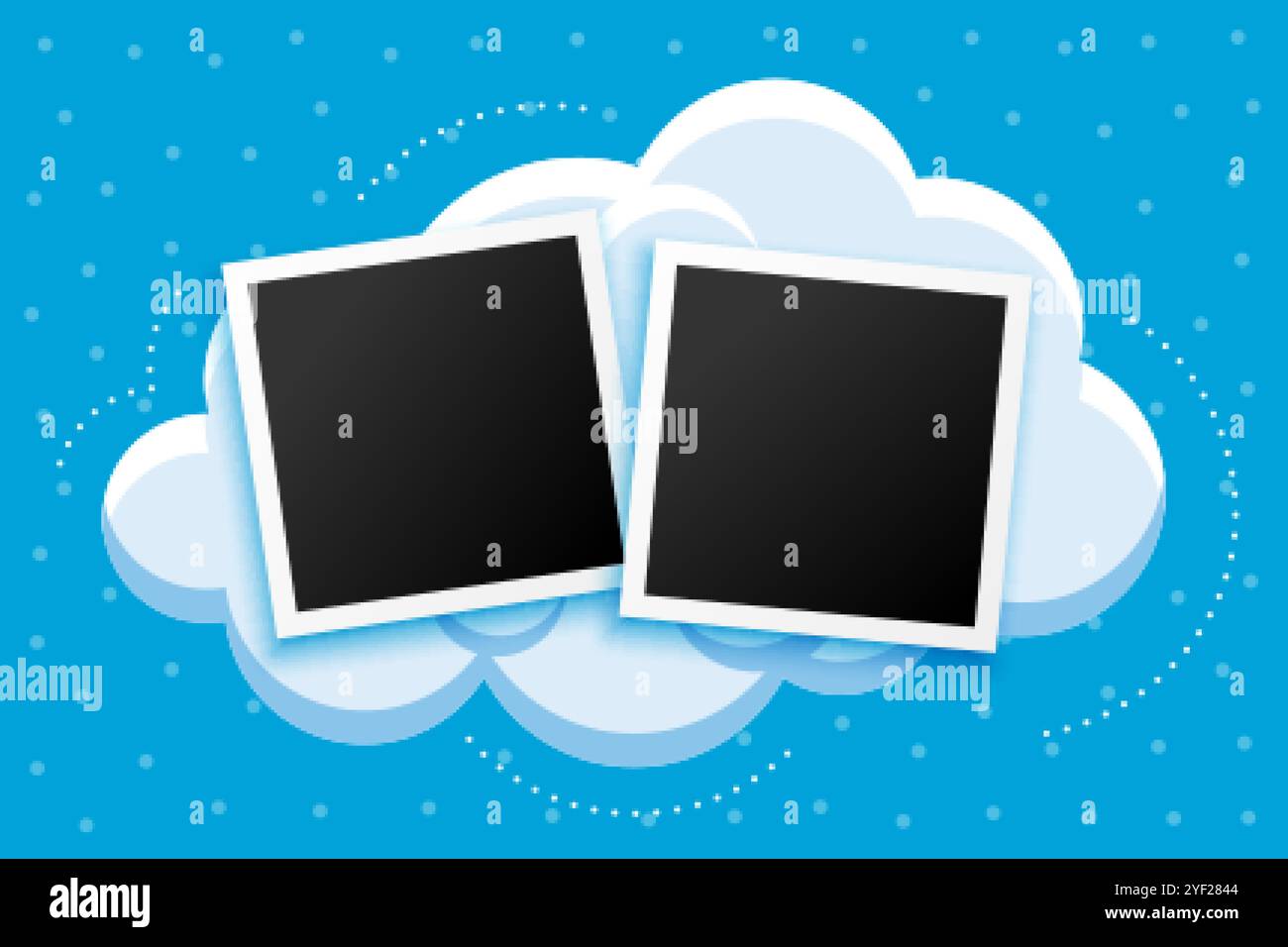 cartoon style photoframes and clouds background design Stock Vector ...