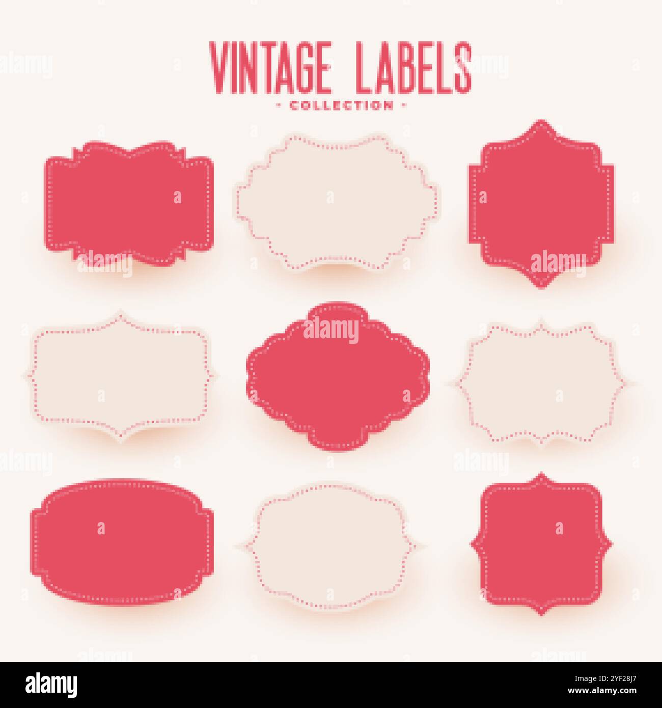 empty vintage style wedding labels set of nine Stock Vector Image & Art ...