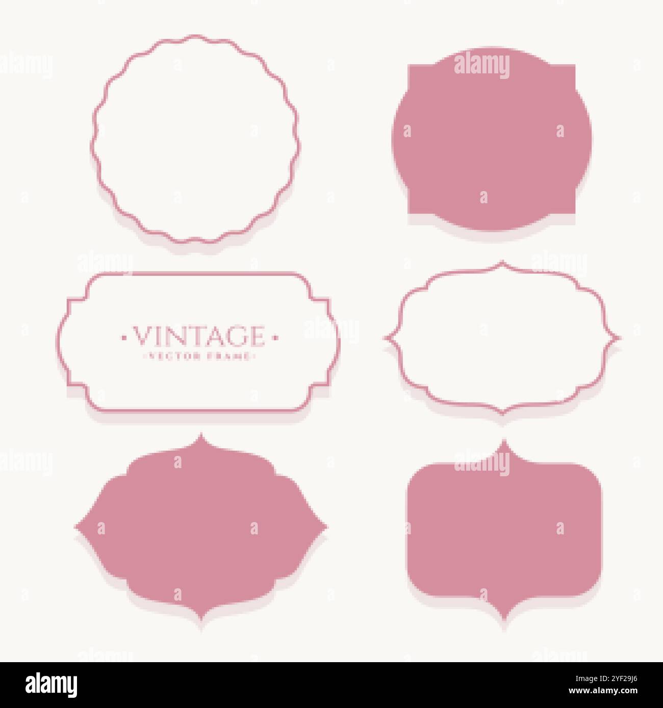 wedding vintage frame empty labels set Stock Vector Image & Art - Alamy