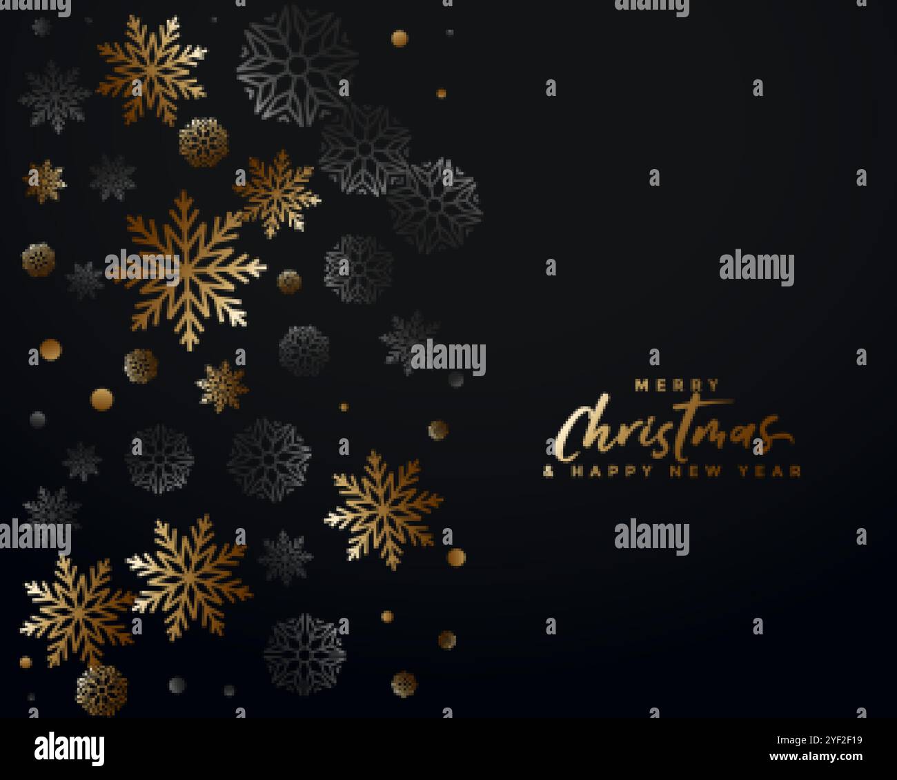 black and gold merry christmas elegant background design Stock Vector ...
