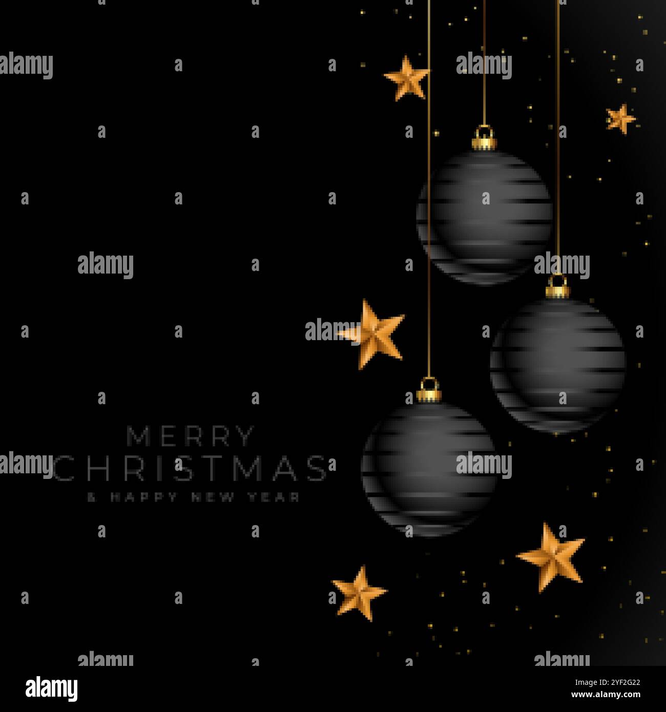 merry christmas black and golden elegant background design Stock Vector ...