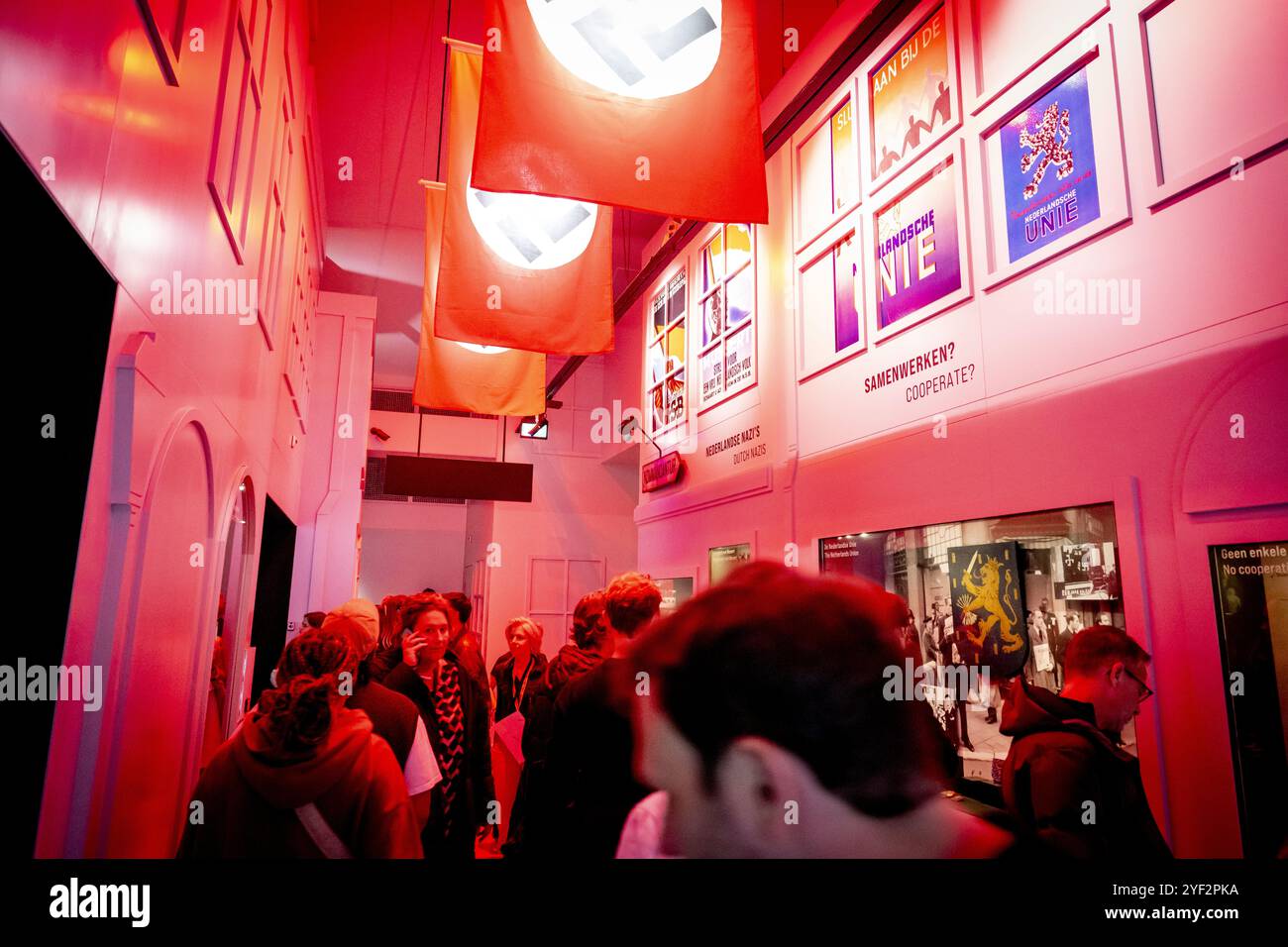 AMSTERDAM - Visitors at the Resistance Museum Amsterdam during Museum Night. During the event, more than seventy Amsterdam museums are open overnight. ANP ROBIN UTRECHT netherlands out - belgium out Stock Photo