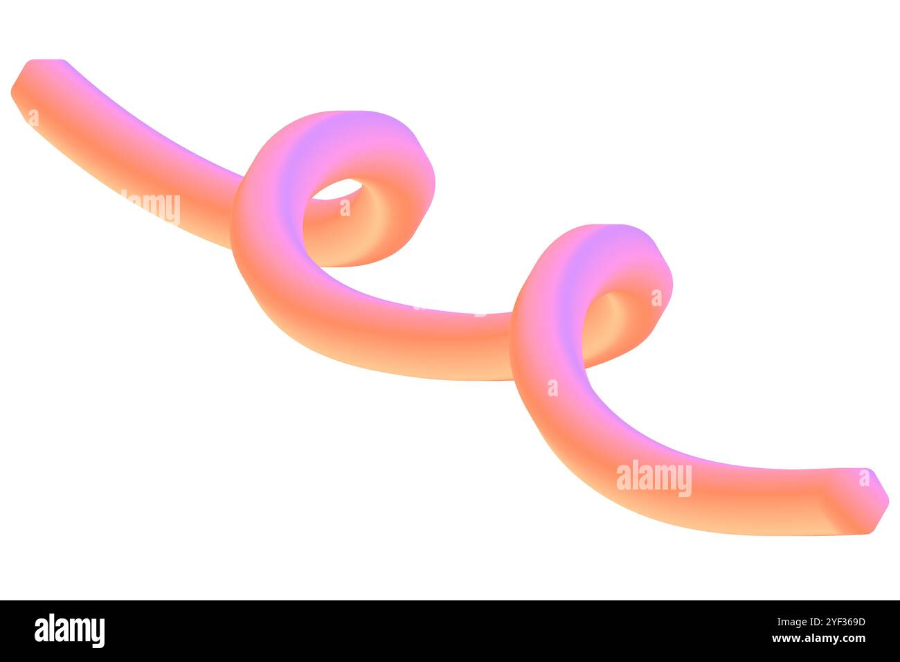 Orange Abstract 3D object. Wave Isolated on White Background Illustration Stock Vector