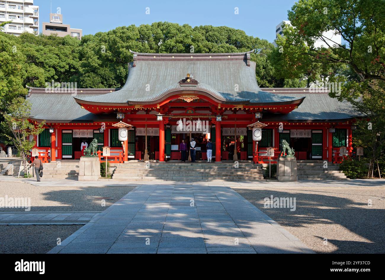 Ikuta Jinja Shinto shrine in the heart of Kobe City, Japan. Stock Photo