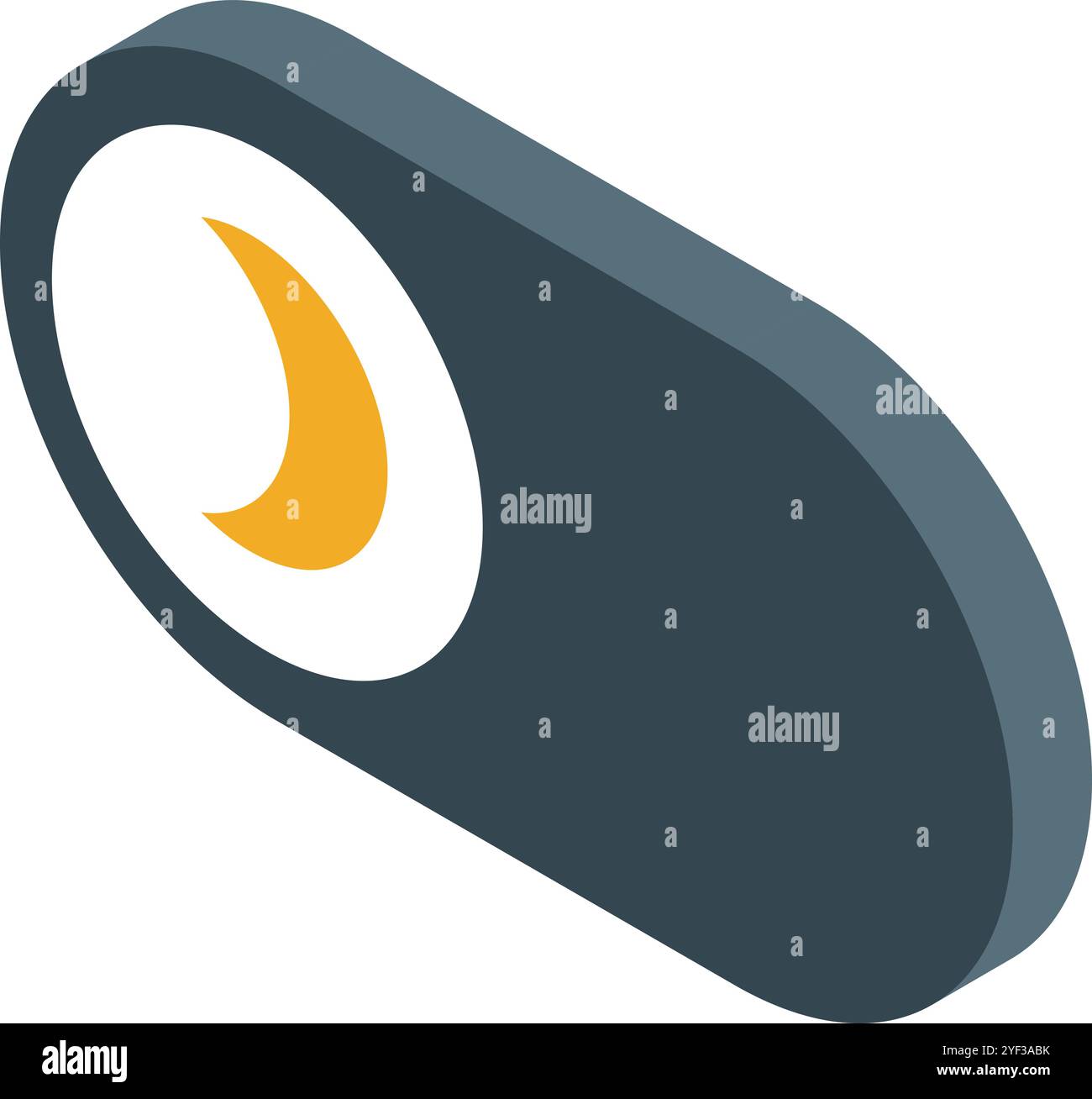 Sleep mode button displaying crescent moon, indicating nighttime setting for rest and relaxation Stock Vector