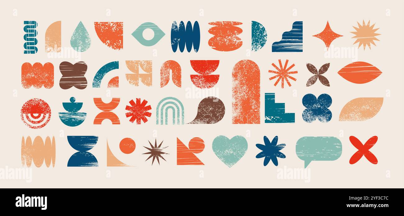 Shape Style Elements Abstract geometric graphic shapes, elements, various forms collection ...