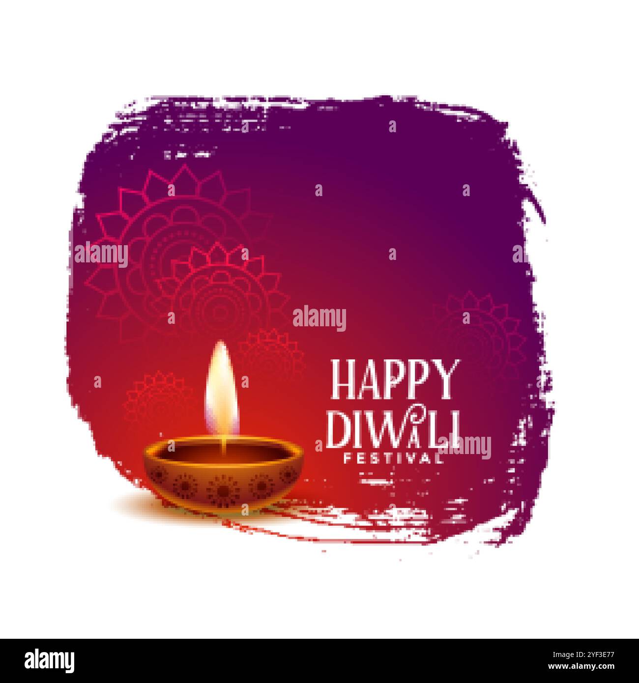 happy diwali wishes card design with realistic diya Stock Vector Image ...