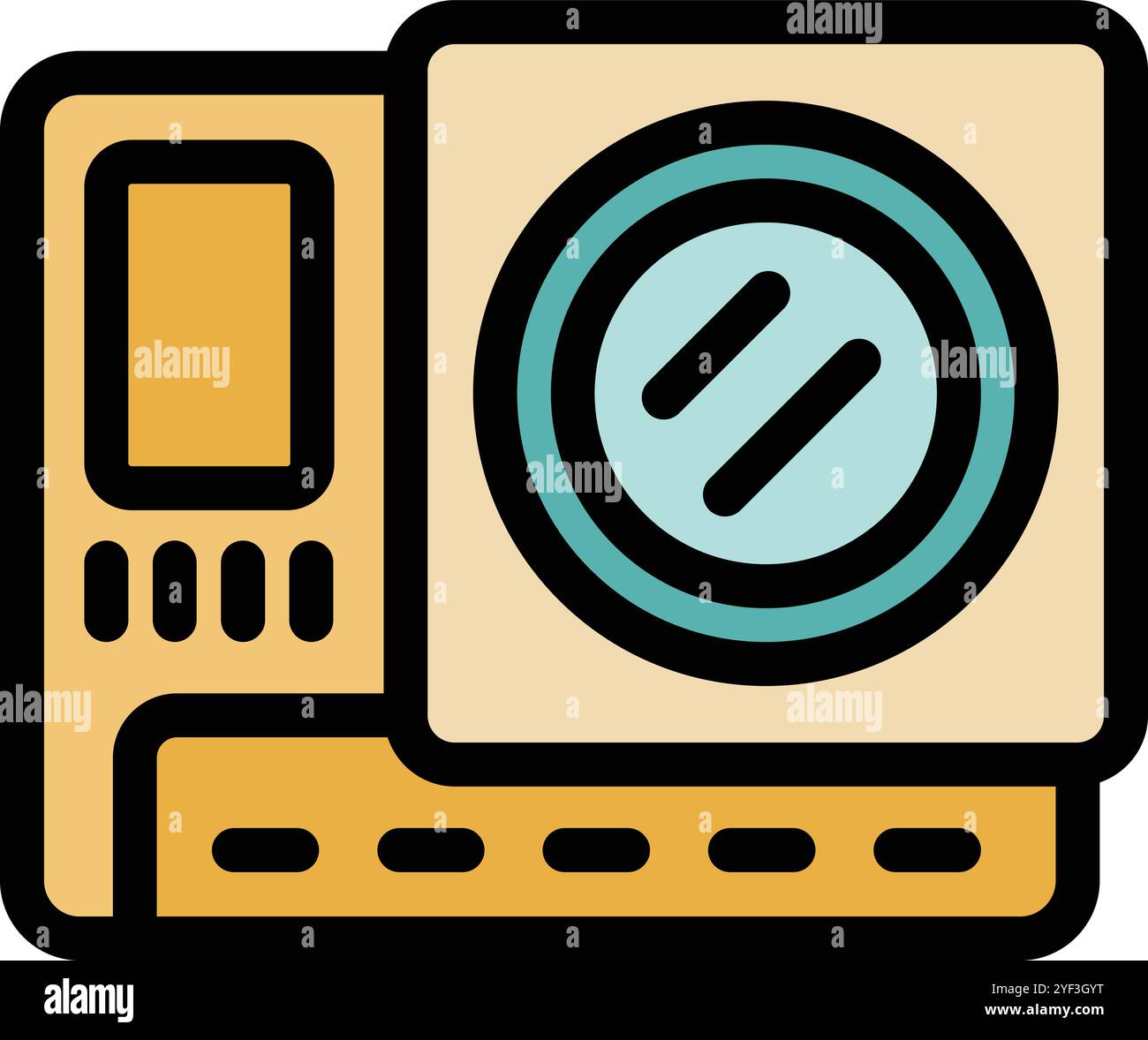 This icon features a modern action camera, designed for capturing high quality footage during various activities Stock Vector