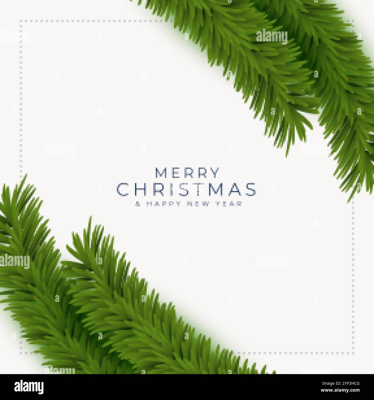 merry christmas realistic tree leaves background design Stock Vector ...