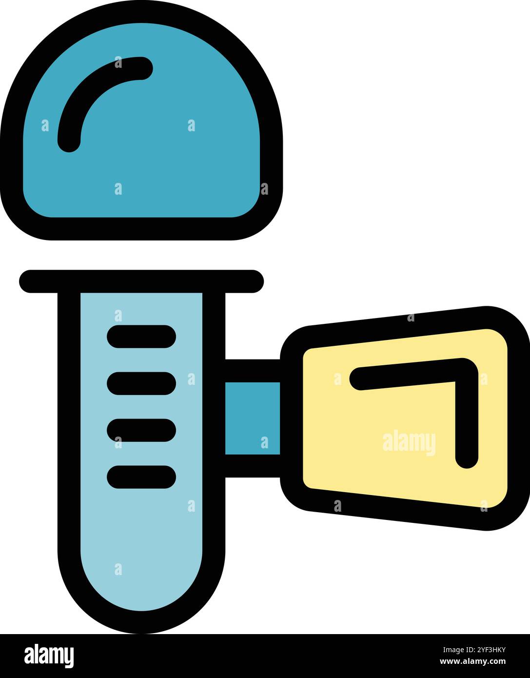 Laboratory digital thermometer measuring the contents of a test tube ...