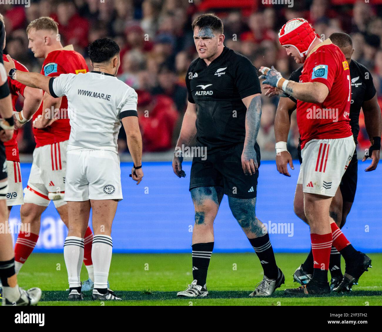 Limerick, Ireland. 03rd Nov, 2024. The rugby players during the test ...