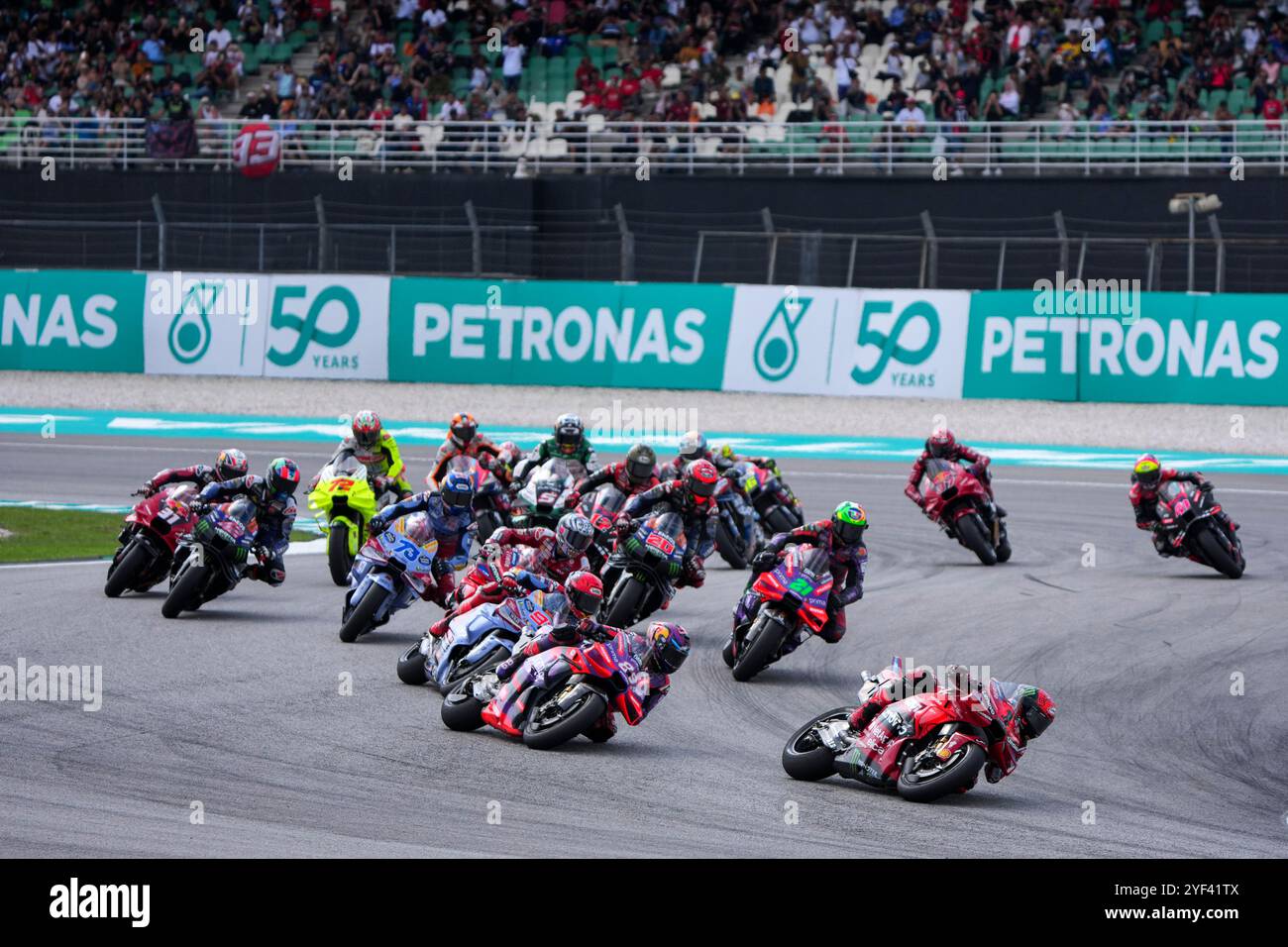 Italian rider Francesco Bagnaia of Ducati Lenovo Team steers his ...