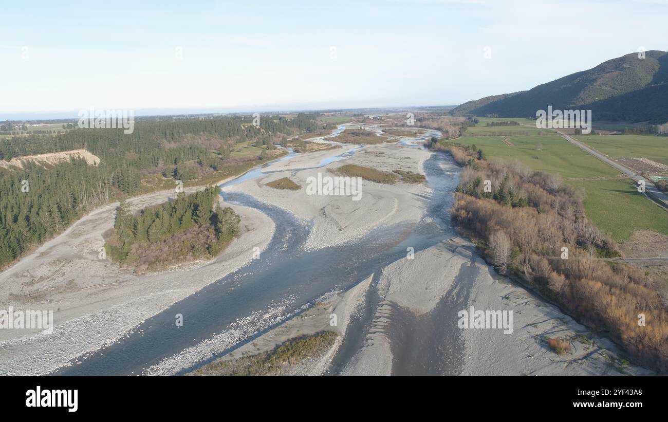This Aerial Photo Showcases The Rangitata River In The Canterbury 