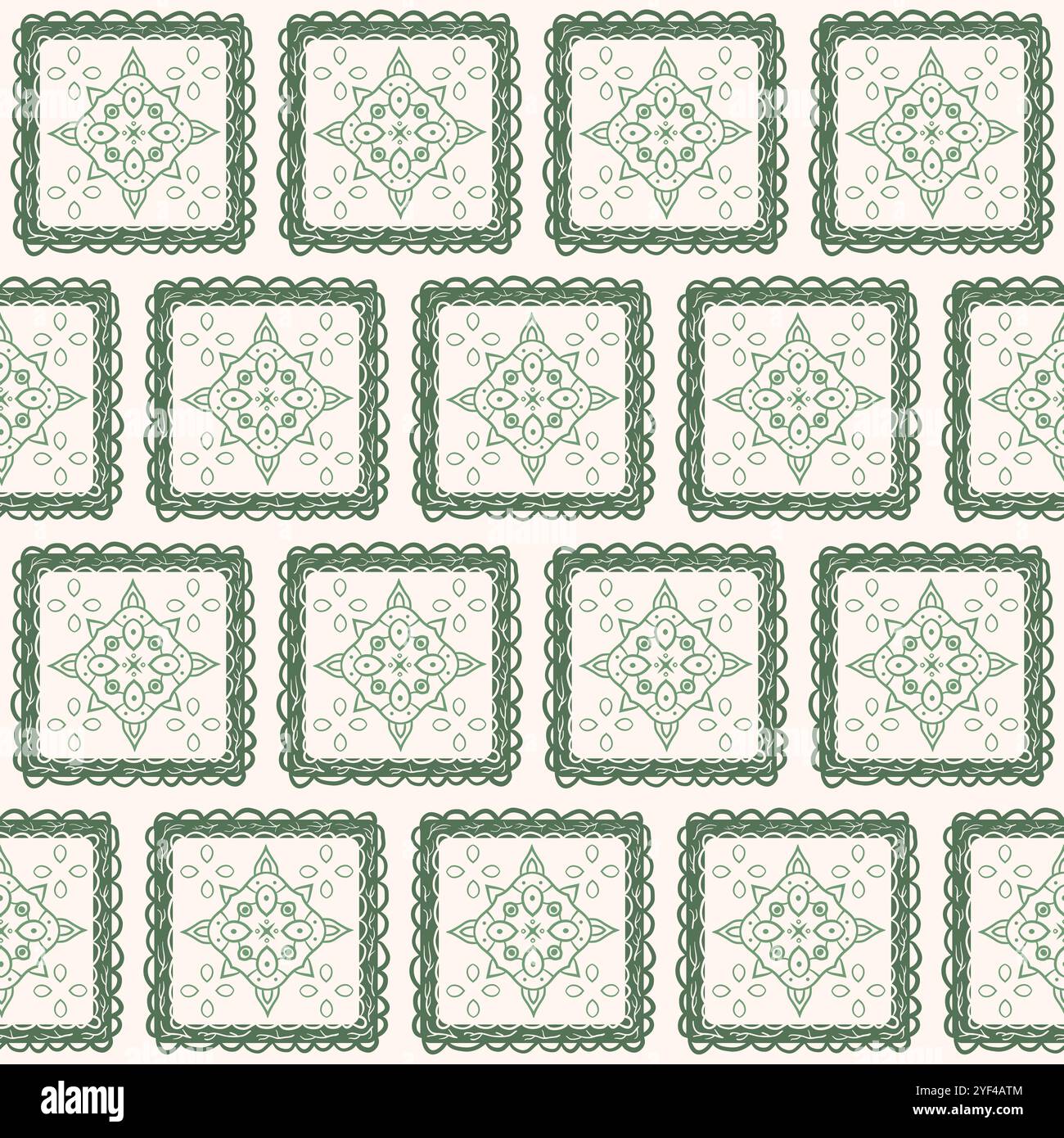 Backsplash tiled seamless pattern with line ornament. Geometric scribble endless background. Vector hand drawn flat illustration. Stock Vector