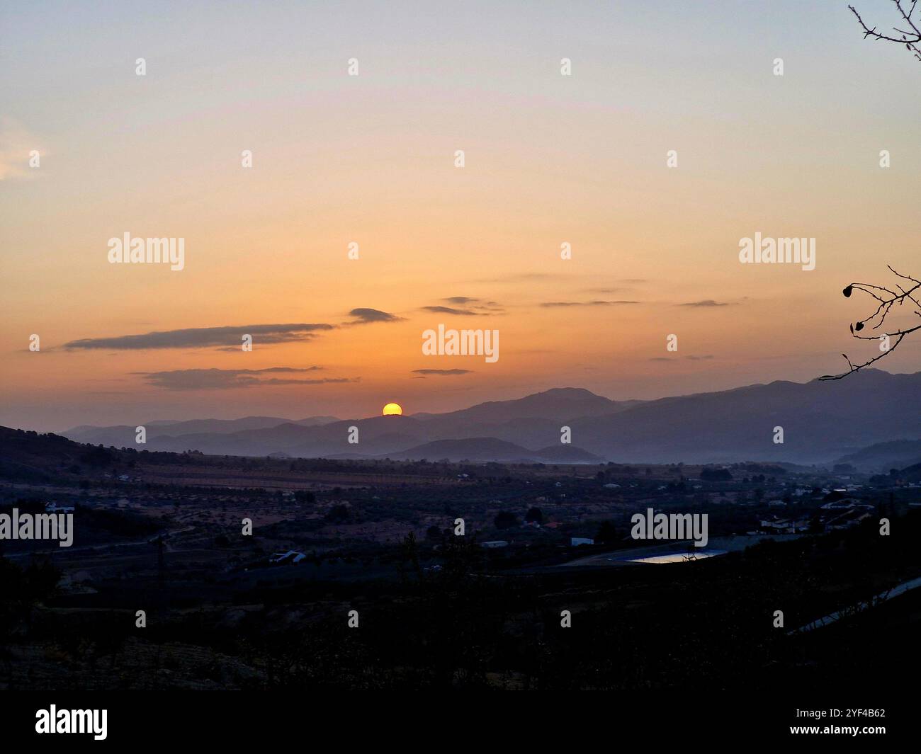 Sunrise down the valley - Smartphone Captured Stock Image