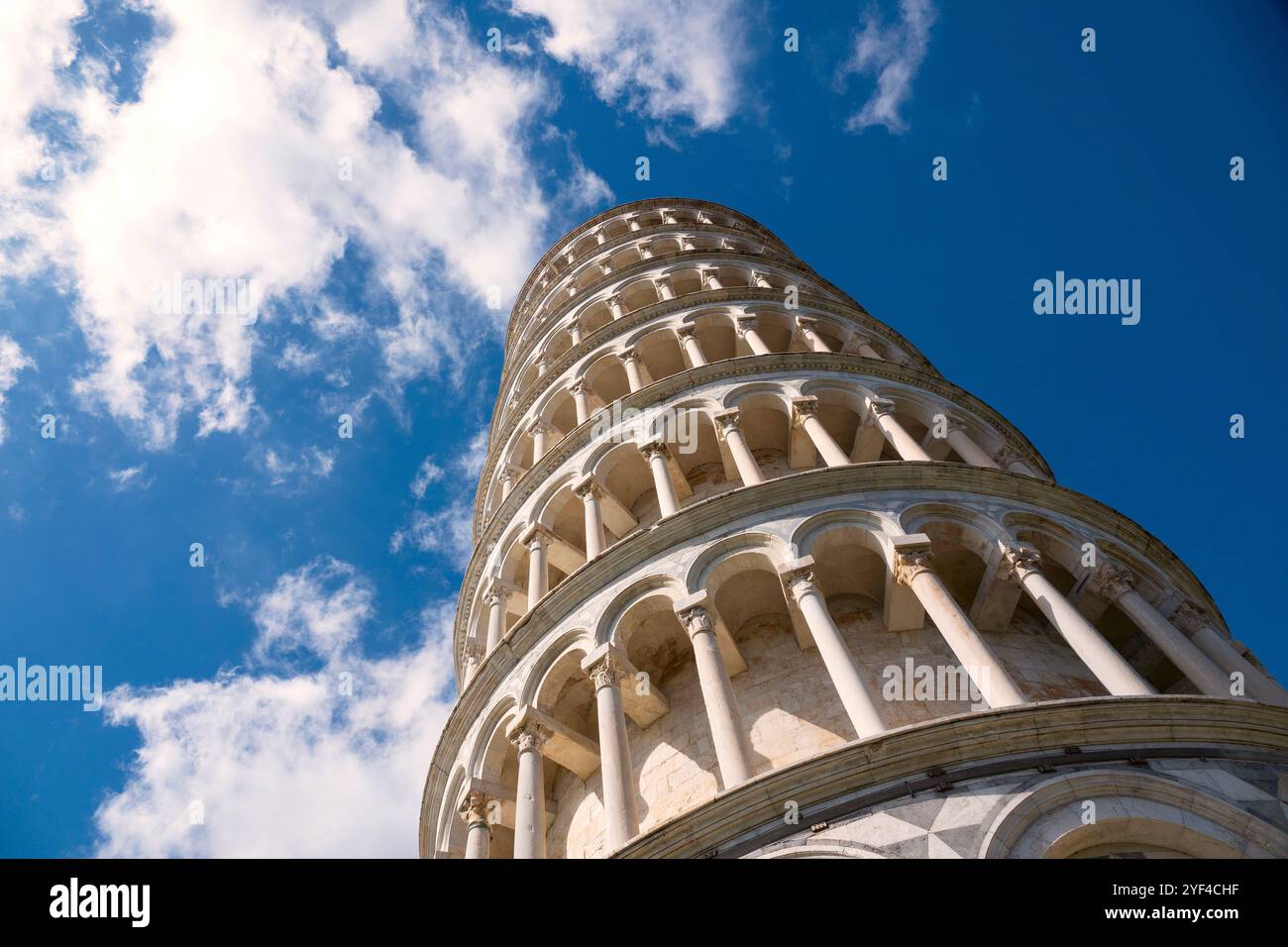 The Leaning Tower of Pisa, located in Piazza dei Miracoli, Pisa, Italy Stock Photo