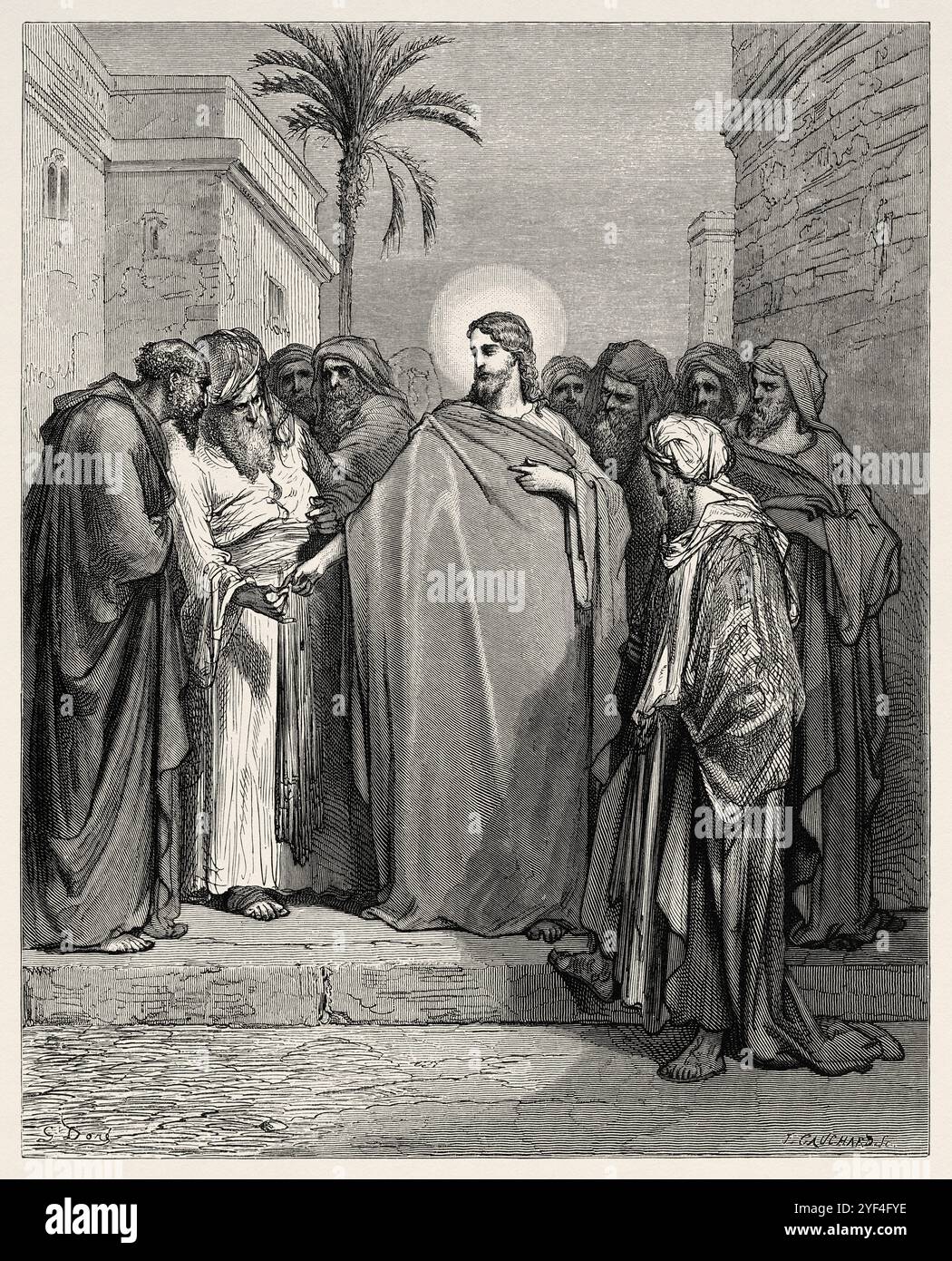Jesus talks about tribute money and utters the phrase give to caesar