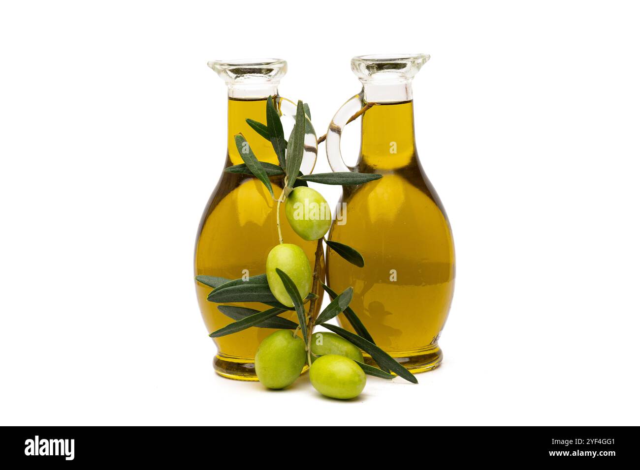 fresh olives with olive oil isolated on white background Stock Photo ...