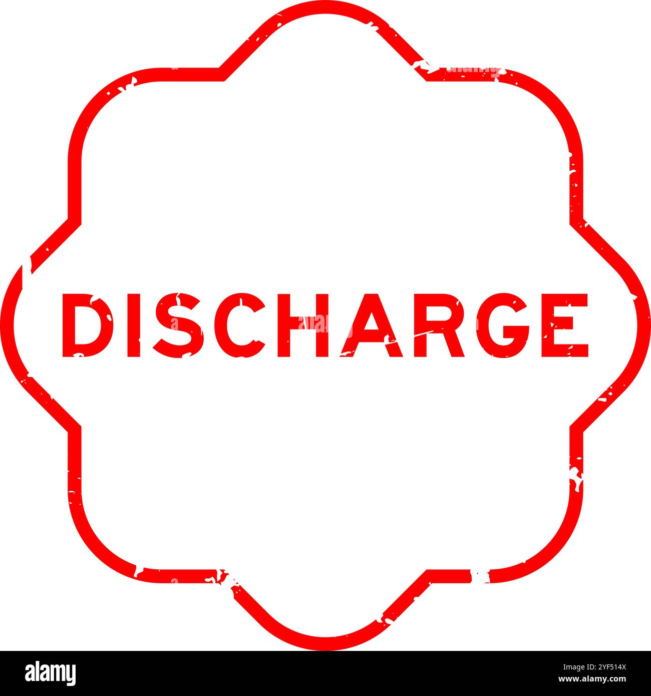 Grunge red discharge word rubber seal stamp on white background Stock Vector