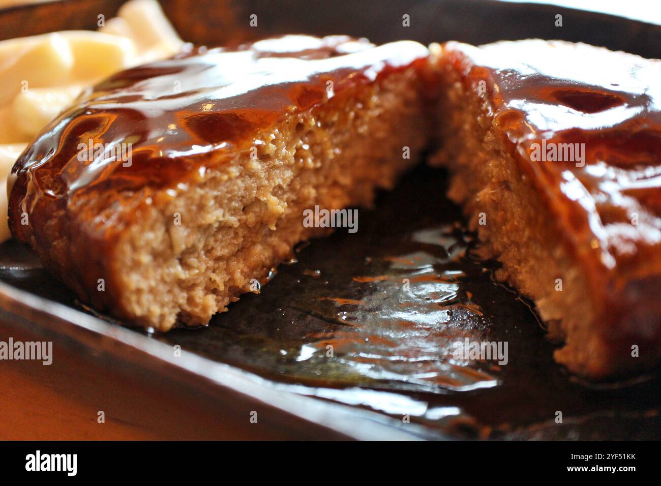Hamburg steak with teriyaki sauce in Tokyo, Japan Stock Photo