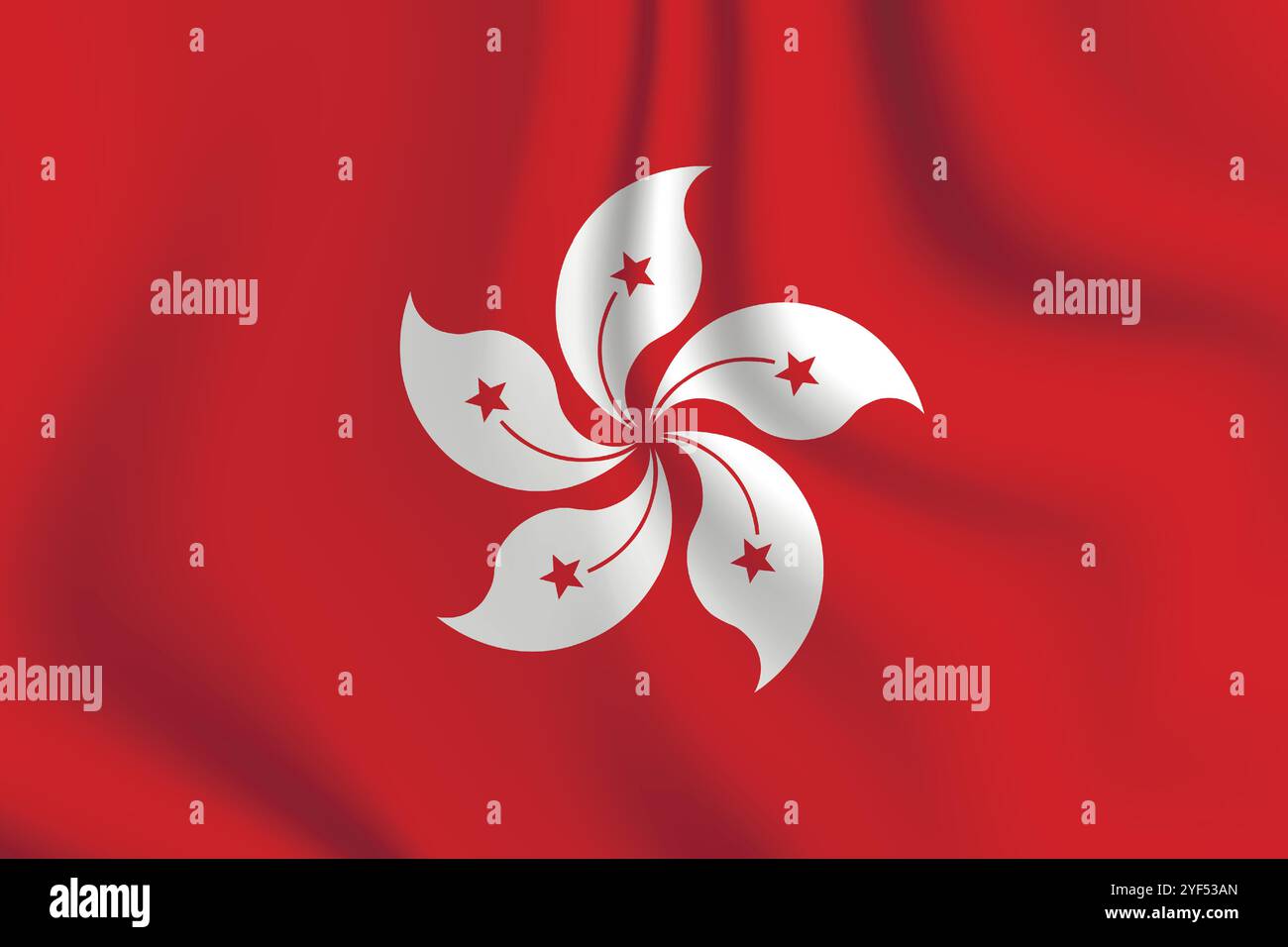 Flag of Hong Kong. National symbol in official colors. Template icon