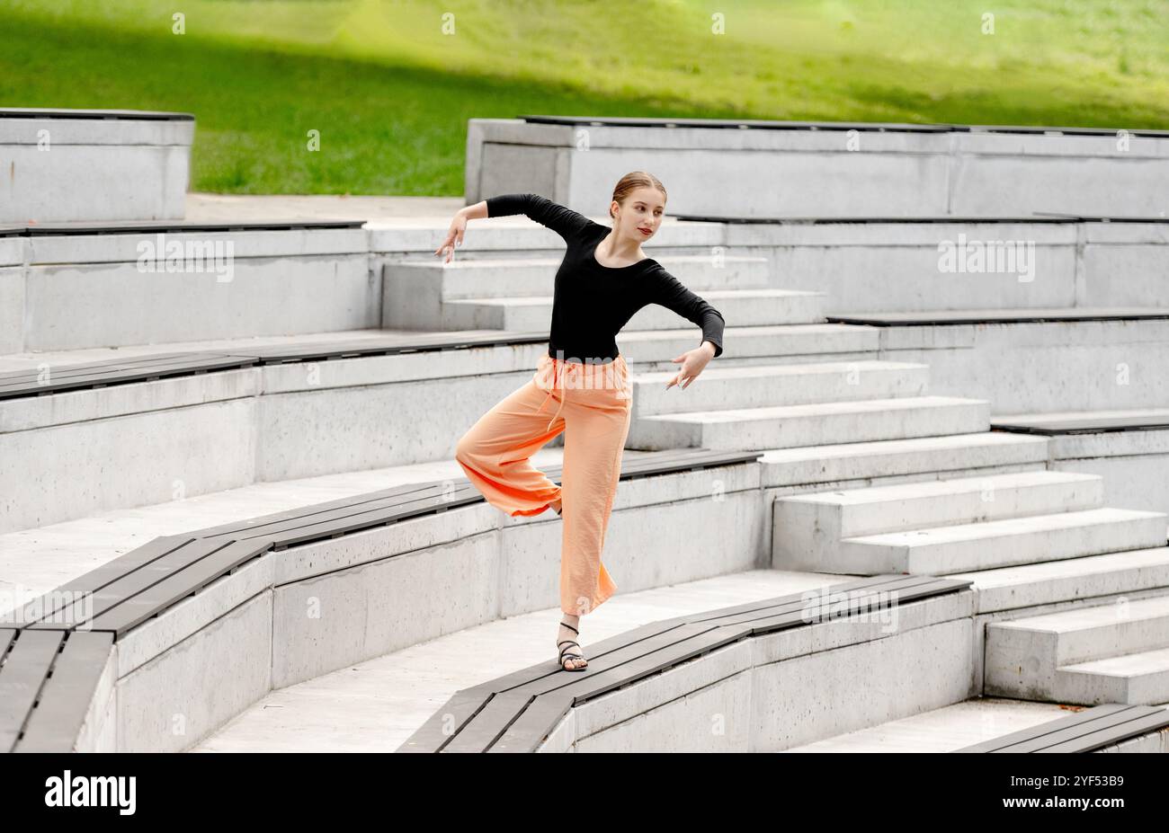 Cheerful carefree girl dancing on hi-res stock photography and images ...