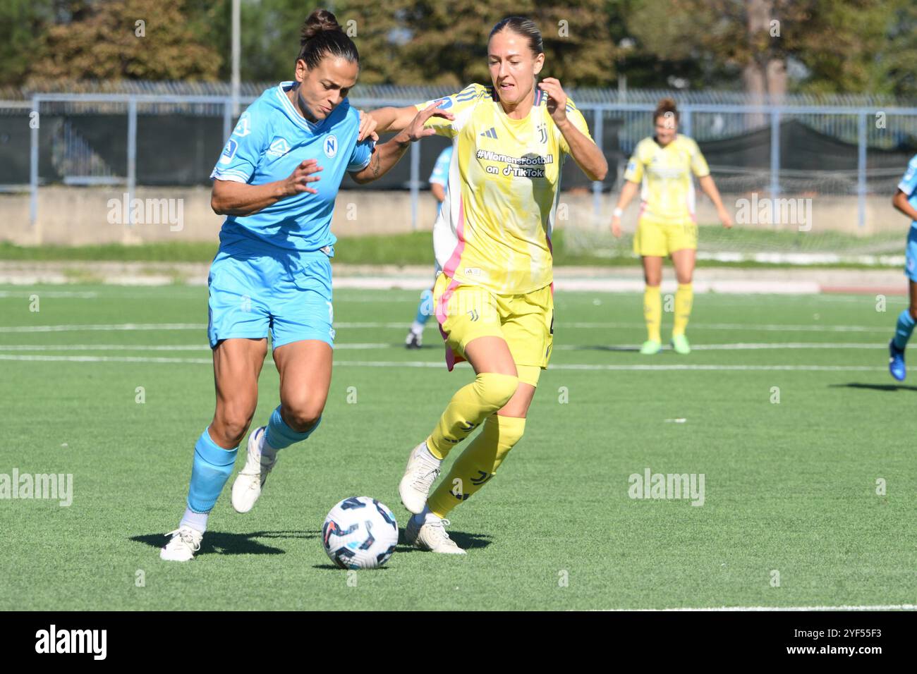 Melissa Bellucci Of Napoli Femminile Competes For The Ball With J5 melissa-bellucci-of-napoli-femminile-competes-for-the-ball-with-j5