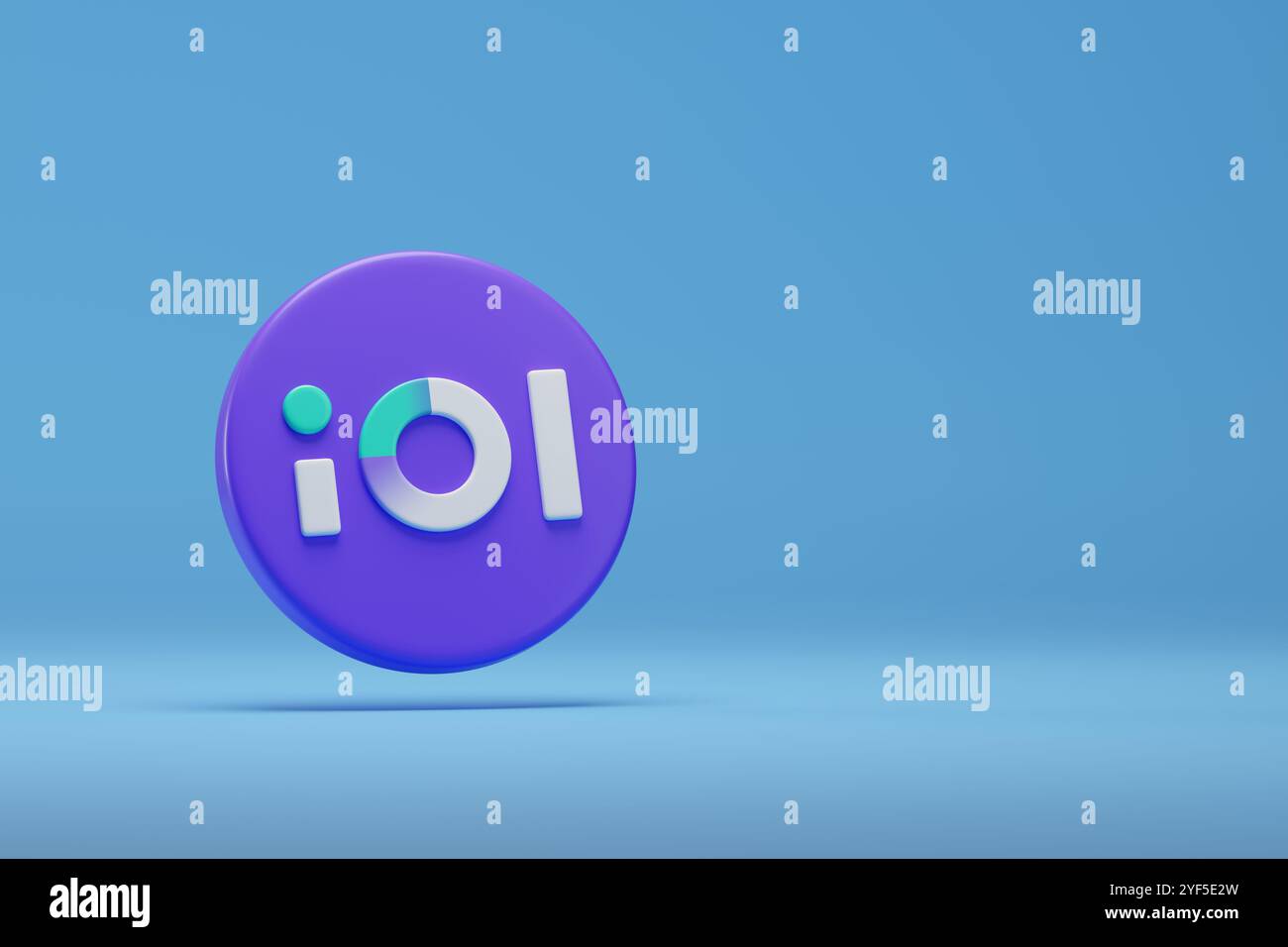Buenos Aires, Argentina - October 22nd, 2024: IOL logo with copy space on blue background. 3d illustration. Stock Photo