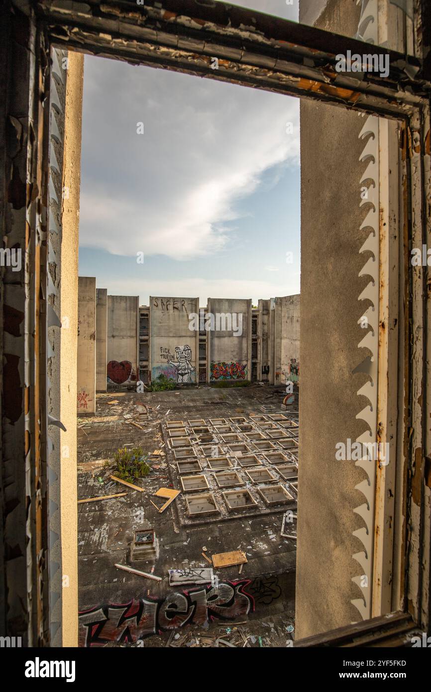 A deserted place, lost place hotel from the 70s. Destroyed and ...