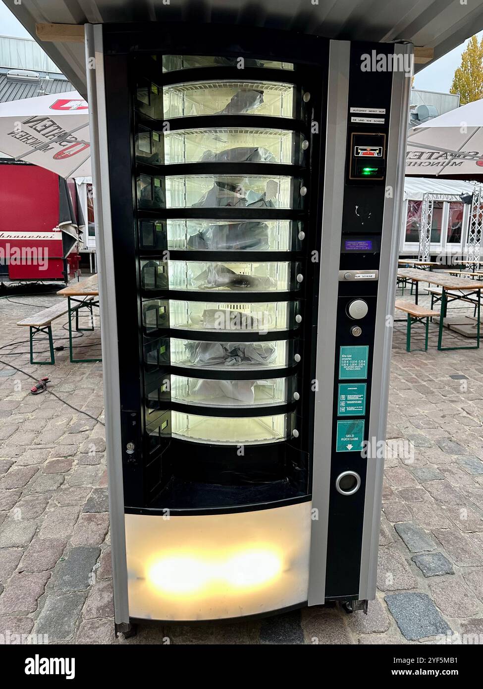 Vending machine for random undelivered or returned parcels, called secret packs, in Berlin, Germany - Smartphone Captured Stock Image