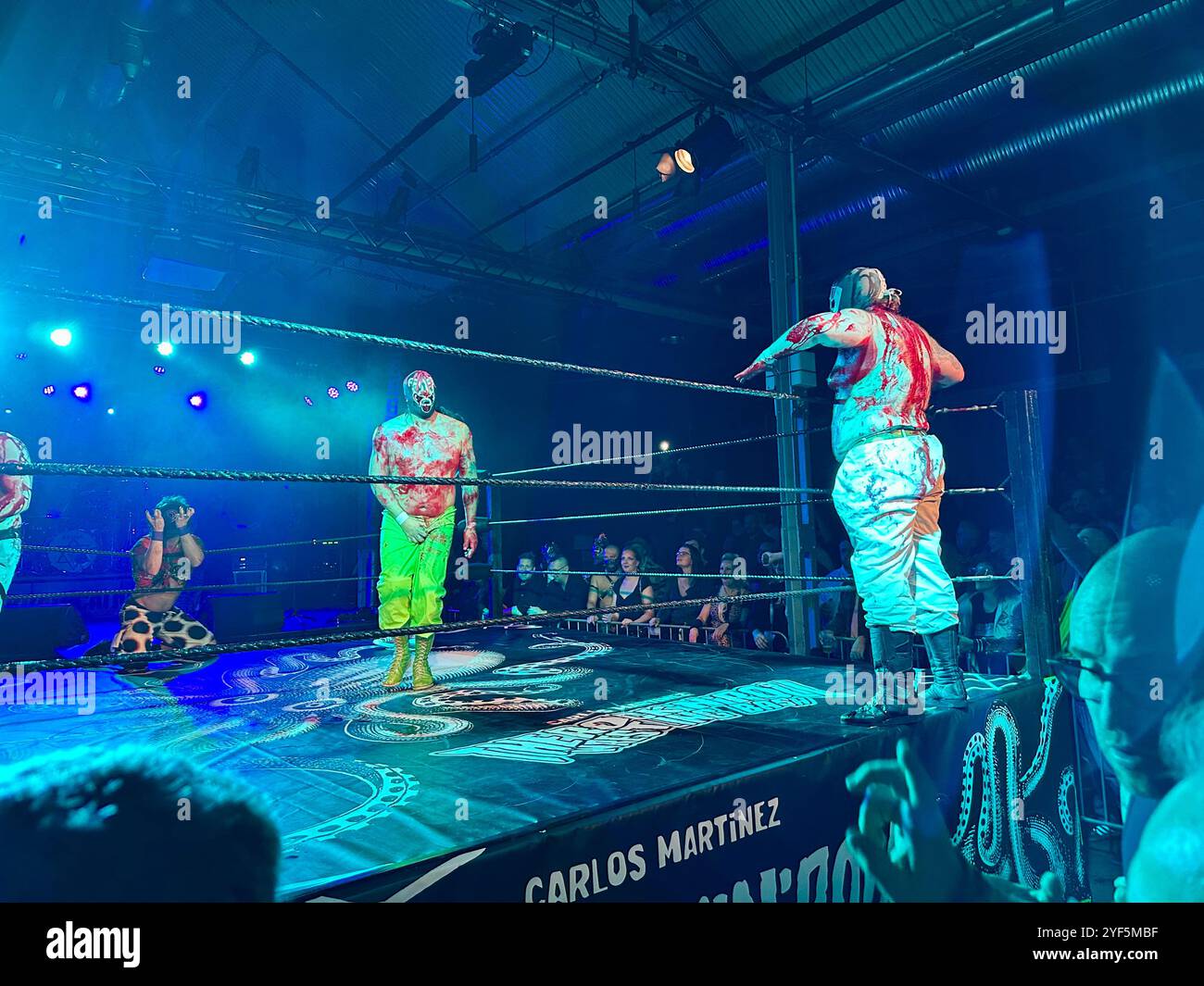 Rock n Roll Wrestling Bash in the Festsaal Kreuzberg, Berlin - Smartphone Captured Stock Image