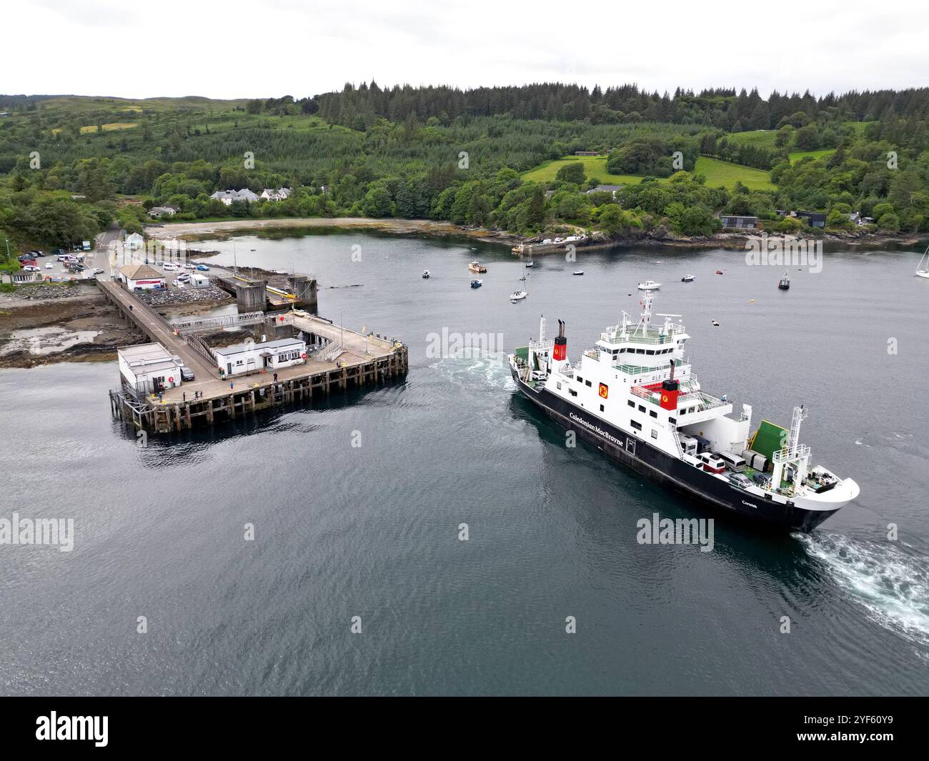 Cal Mac ferry MV Coruisk arriving at Armadale harbour, Isle of Skye, Scotland, June 2024 Stock Photo