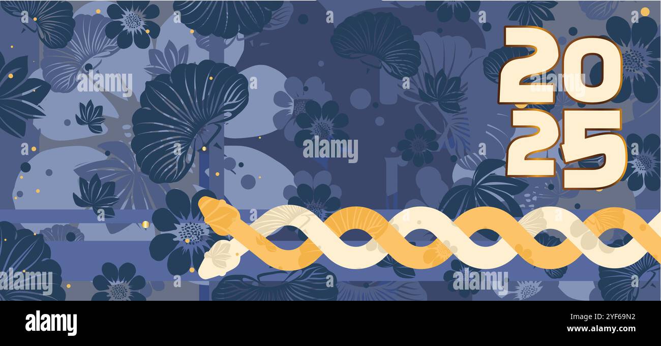 happy New Year 2025. Year of the Snake Stock Vector Image & Art - Alamy