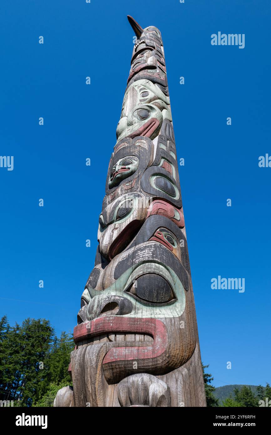 Alaska, Sitka. Sitka National Historical Park, Totem Trail, home to an ...