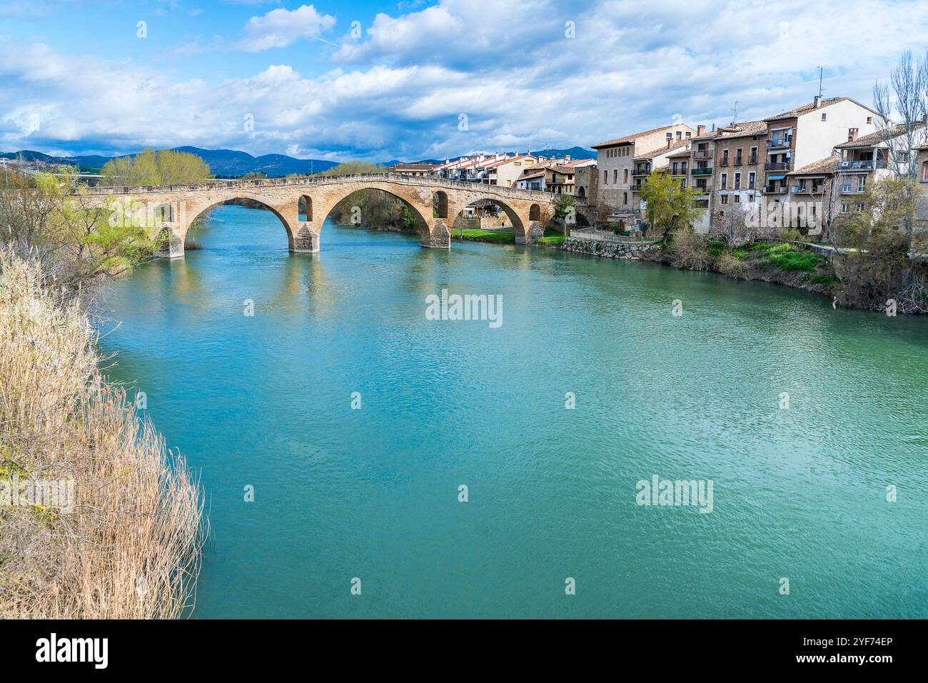 Romanesque Bridge Puente la Reina, Medieval Village and Romanesque Bridge for Pilgrims on ...