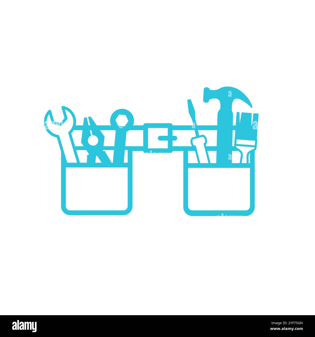 Toolbelt icon. Isolated on white background. From blue icon set. Stock Vector