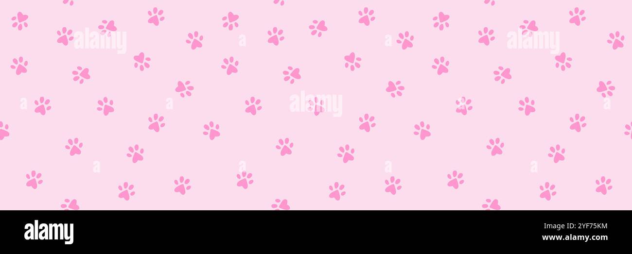 Cat little paws banner background Stock Vector