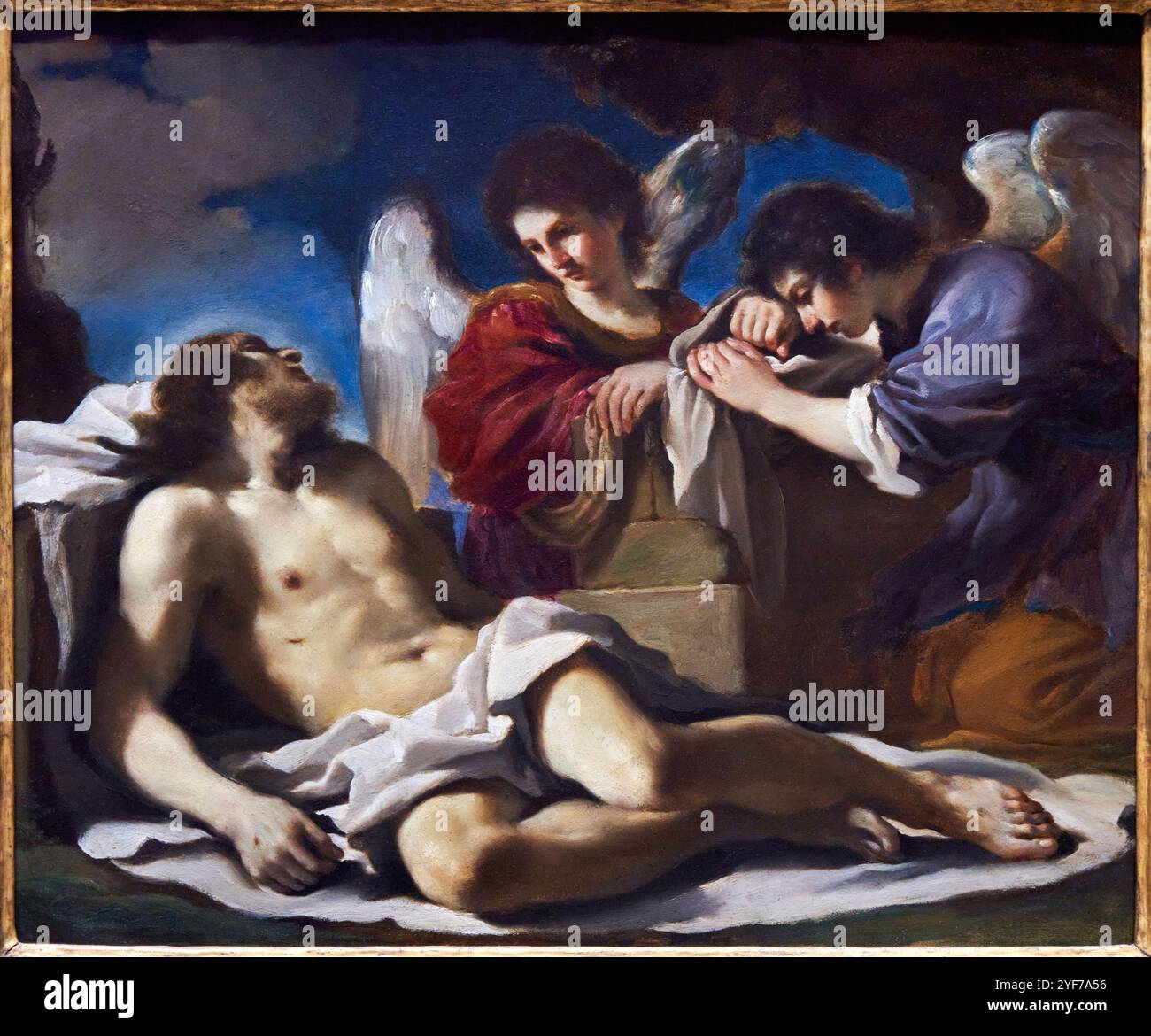 The dead christ mourned by two angels hi-res stock photography and ...