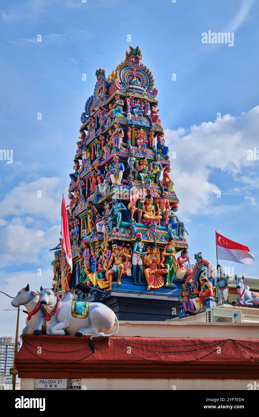 Singapore - August 14, 2024: Sri Mariamman Temple in Singapore Chinatown district Stock Photo