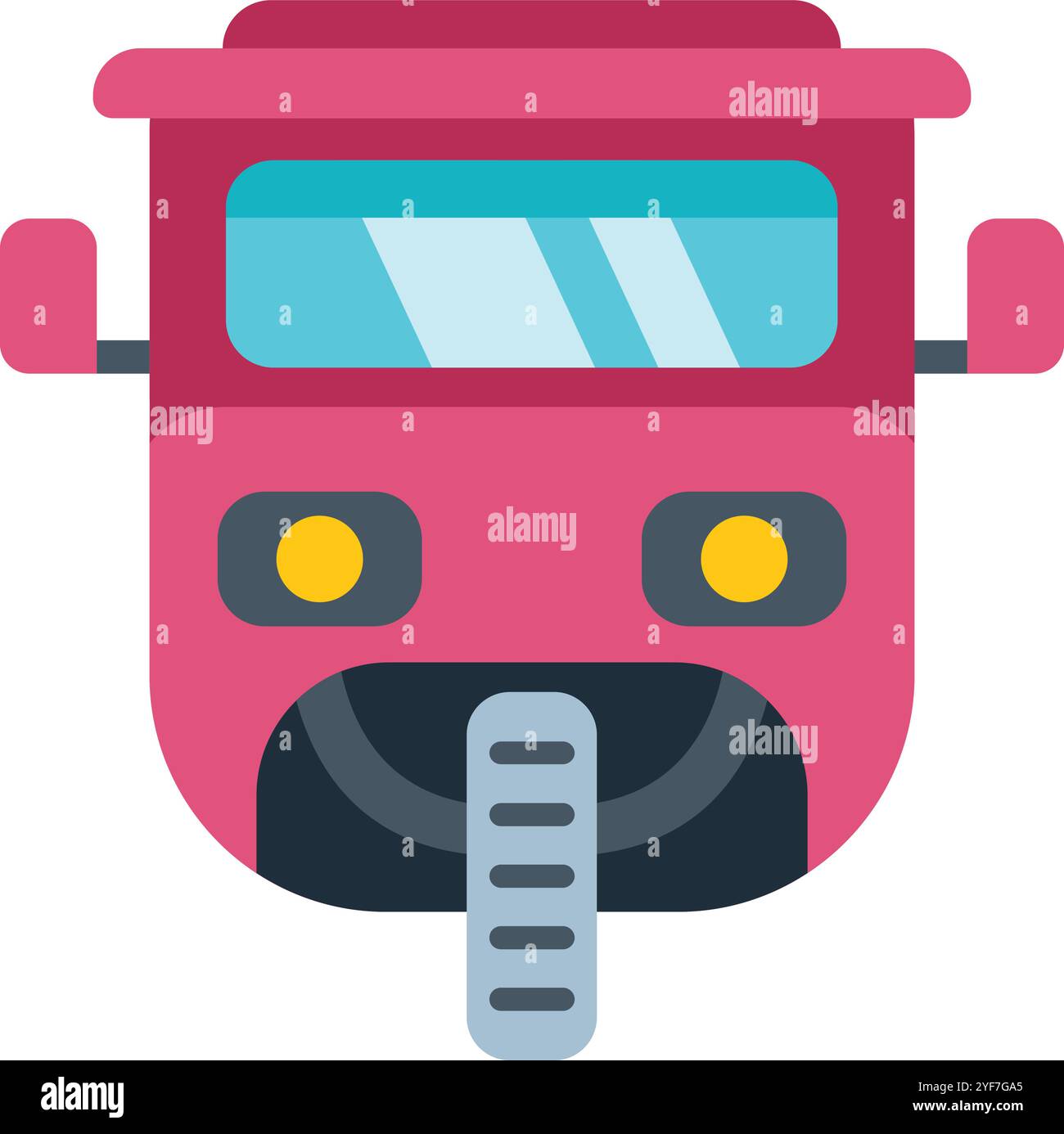 Pink and blue auto rickshaw taxi public transportation icon in flat ...