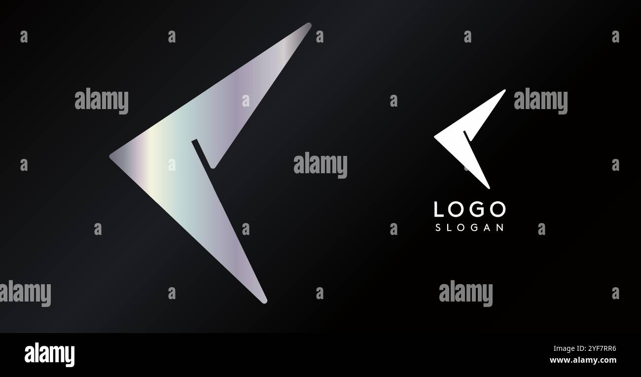 Geometric triangular C letter, abstract dynamic logo, modern ...