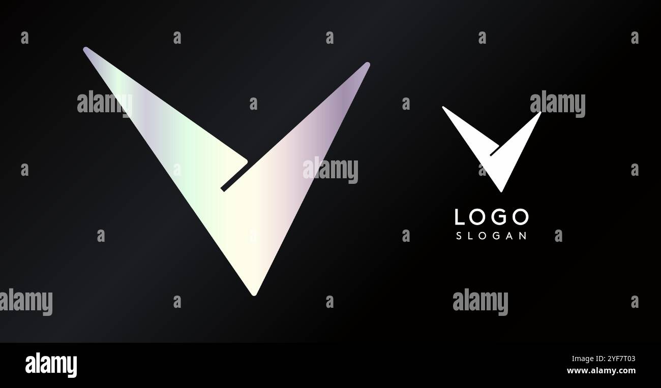 Geometric triangular V letter, abstract dynamic logo, modern ...