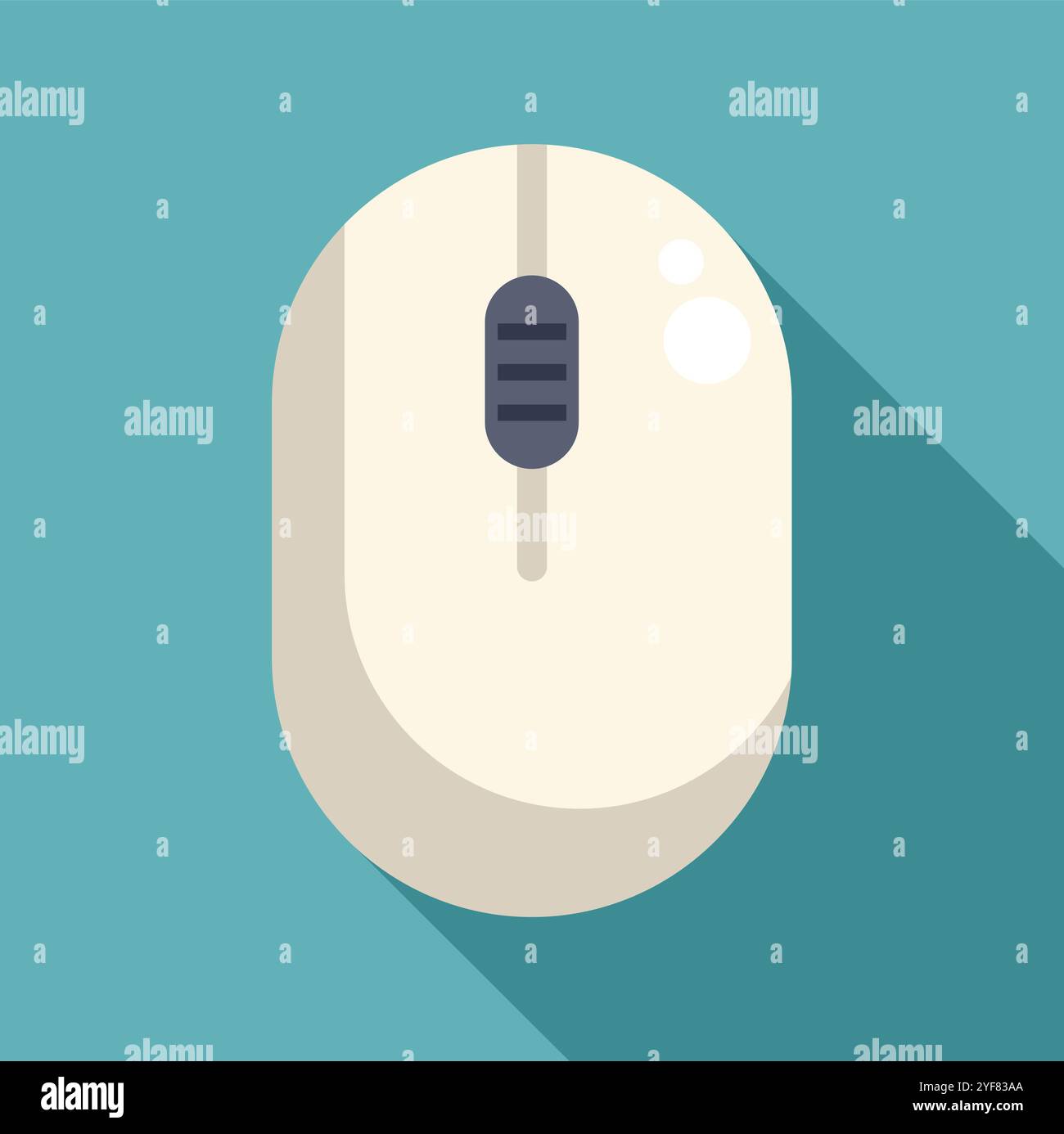 Modern wireless computer mouse with scroll wheel and buttons, on a ...