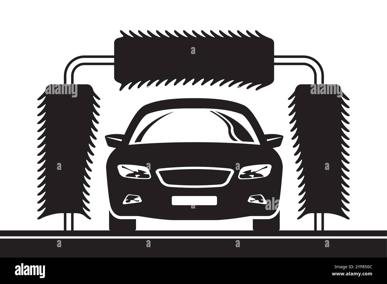 Tunnel car wash brush - vector illustration Stock Vector