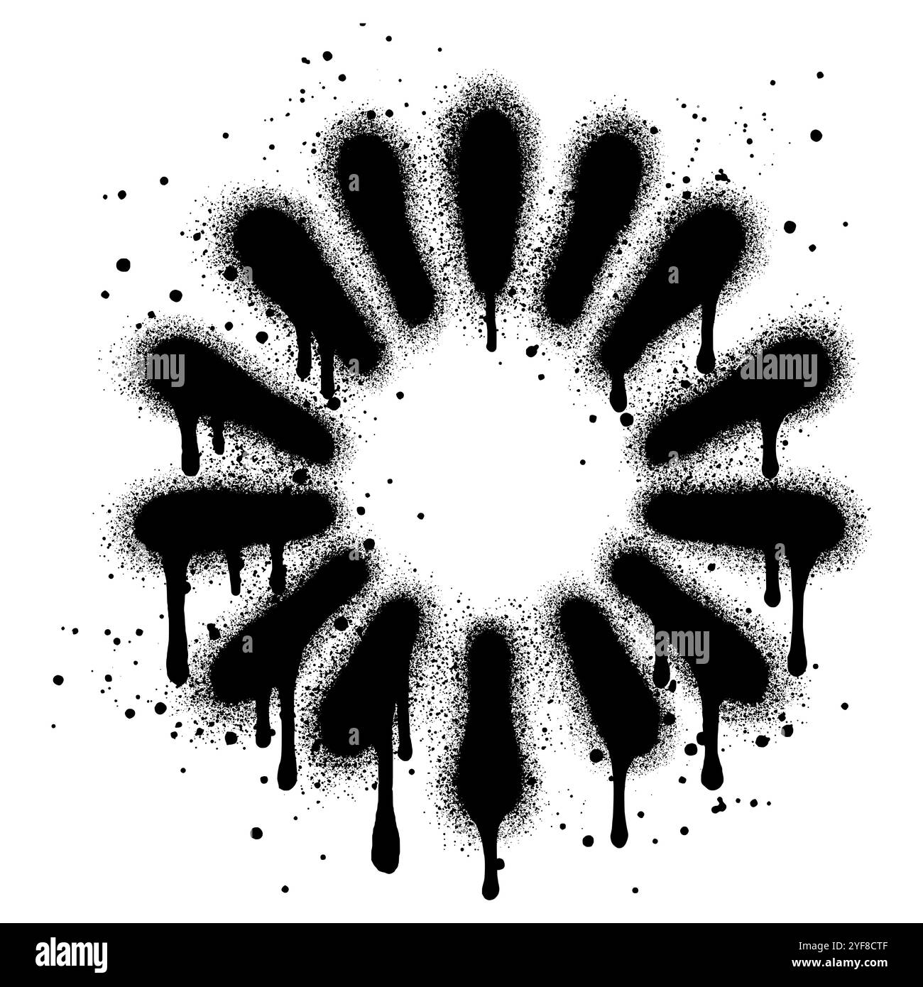 firework graffiti with black spray paint. vector illustration. Stock Vector