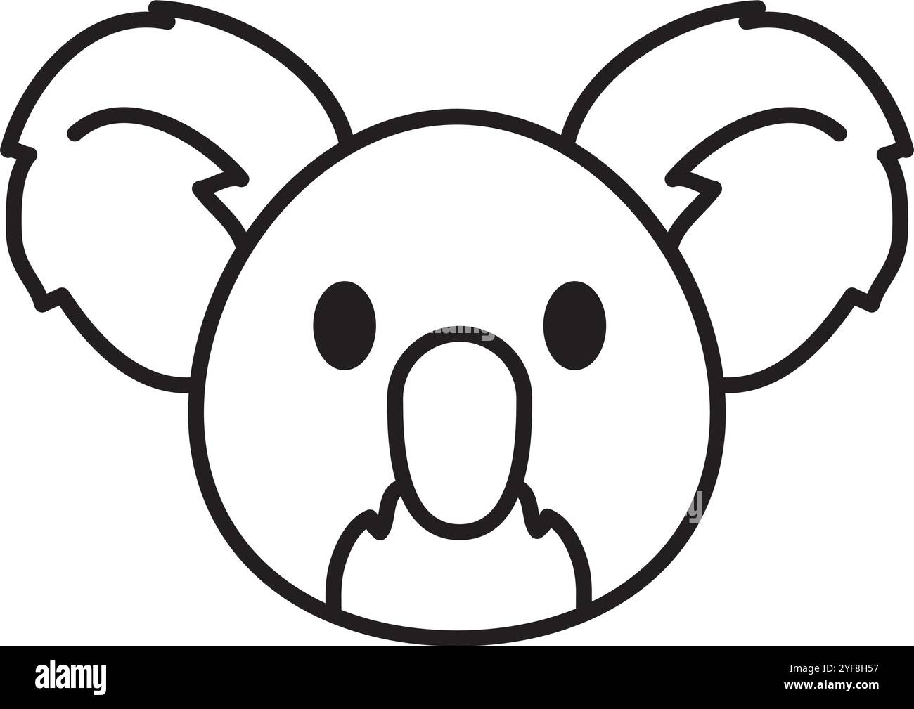 Cartoon koala face Black and White Stock Photos & Images - Alamy