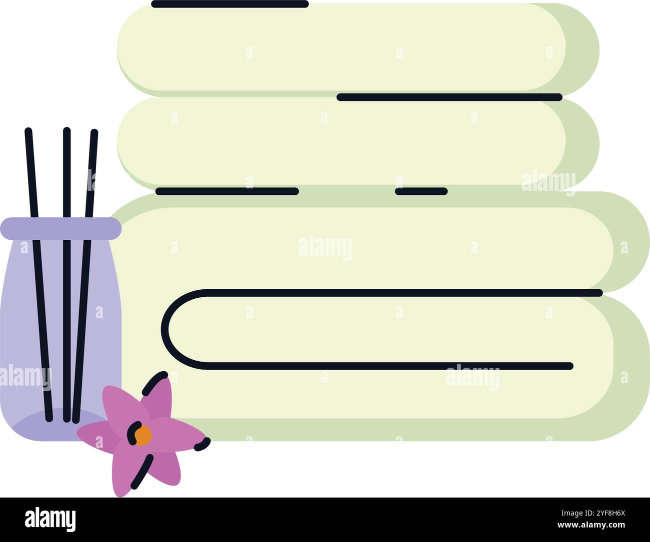 spa towel and incense sticks Stock Vector Image & Art - Alamy