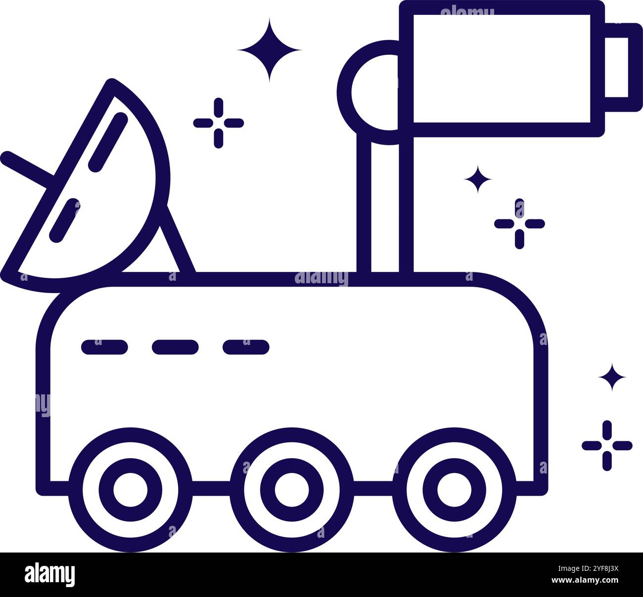 lunar rover with antenna minimalist space exploration Stock Vector ...
